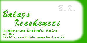 balazs kecskemeti business card